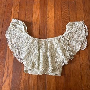 Mint green lace Kimchi Blue crop top